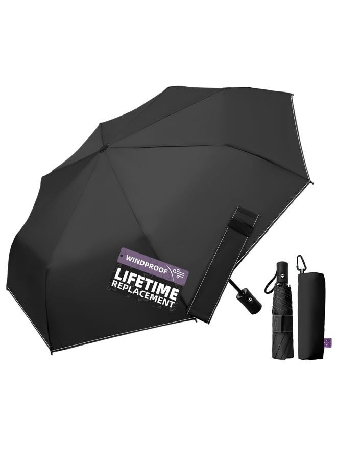 Lilac Compact Travel Windproof Umbrella, 43" Auto open/close Folding Quick Dry Umbrellas for Rain, Lightweight Portable Small for Backpack Car, Thoughtful Gift for Women Men Kids, TSA Approved, 1 - Image 1