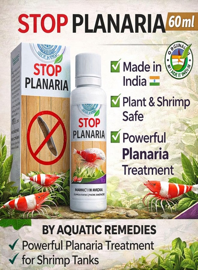 VAYINATO Aquatic Remedies Stop Planaria 60ml | Powerful Planaria Treatment for Shrimp Tanks | Plant & Shrimp Safe | Made in India - Image 2