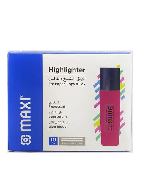 10-Piece Highlighter Pink