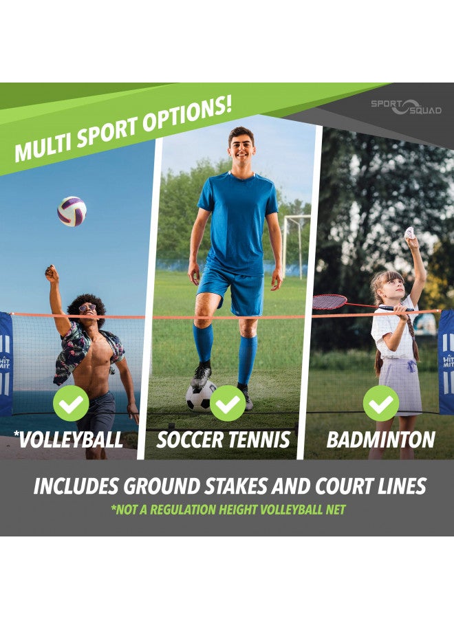 JOOLA HIT MIT Adjustable Height Portable Badminton Net Set - Competition Multi Sport Indoor or Outdoor Net for Playing Pickleball, Kids Volleyball, Soccer Tennis, Lawn Tennis -Easy and Fast Assembly,17 Feet - Image 2