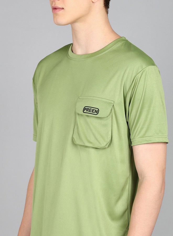 PREEN Lime Green Round Neck T-Shirt and Trousers Co-Ords - Image 2