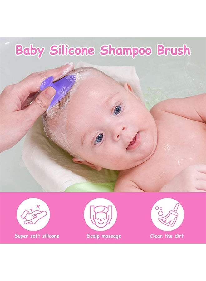 4Pack Baby Silicone Bath Brush, Baby Cradle Cap Brush, The Baby Essential for Dry Skin Cradle Cap and Eczema,Face Cleansing Brush for Men Women, Soft and Exfoliating, Suitable for All Skin Types - Image 3