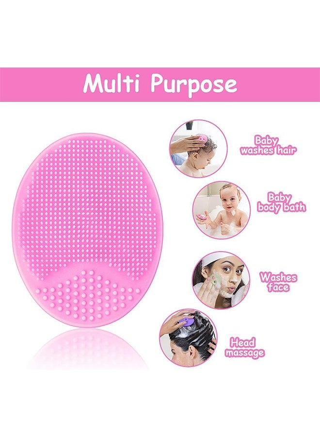 4Pack Baby Silicone Bath Brush, Baby Cradle Cap Brush, The Baby Essential for Dry Skin Cradle Cap and Eczema,Face Cleansing Brush for Men Women, Soft and Exfoliating, Suitable for All Skin Types - Image 4