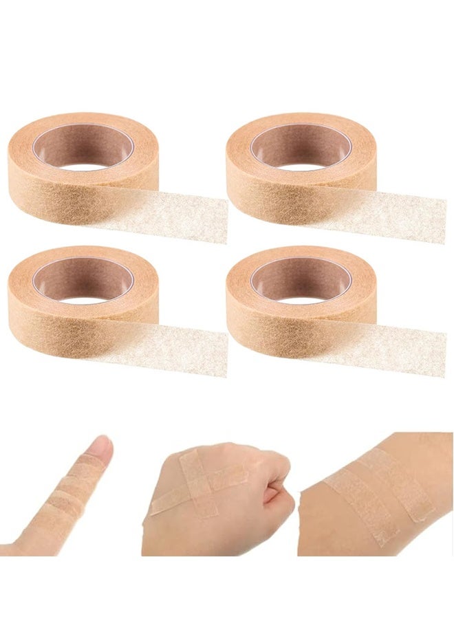 4 لفة شريط جلدي مرن شريط صغير أنف قابل للتنفس شريط غازي للملابس الجريحة، شريط جراحي صغير 0.5 × 10 يداي -بيجي - Image 1