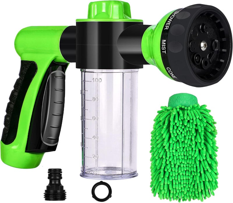 StaiBC Garden Hose Nozzle, 8-Way Spray Pattern with Soap Dispenser, ABS Plastic, Needle Valve, Garden Hose Accessory - Image 1