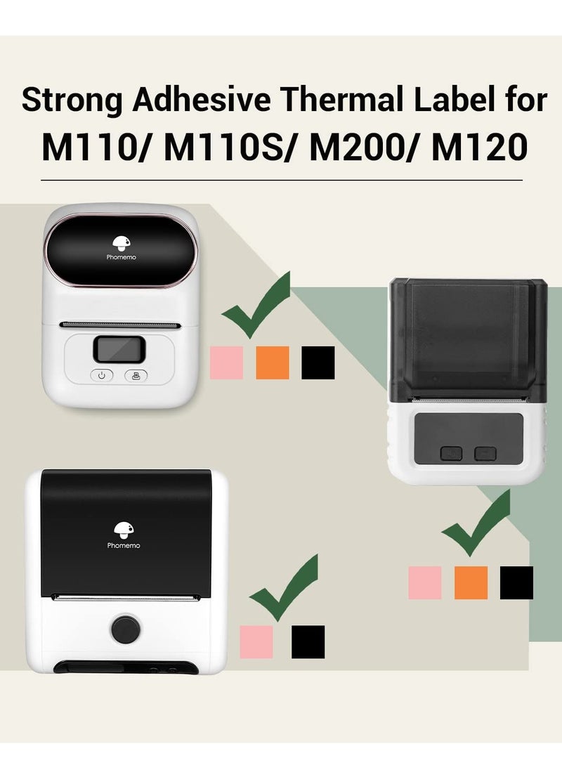 phomemo - Multi-Purpose Self-Adhesive Round Thermal Label for M110/M200 Label Maker, 1.18'' x 1.18'' (30x30 mm) Thermal Label, 200 Labels/Rolls, Black on White - Image 1