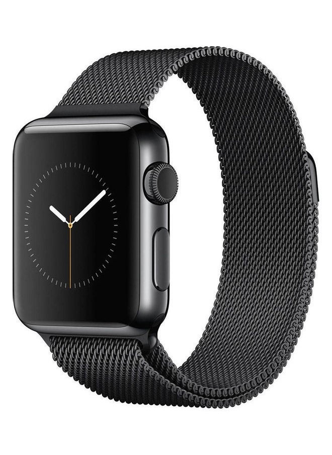 NIBEMINENT - For Smart Watch Magnetic Milanese Loop Stainless Steel Band Black - Image 1