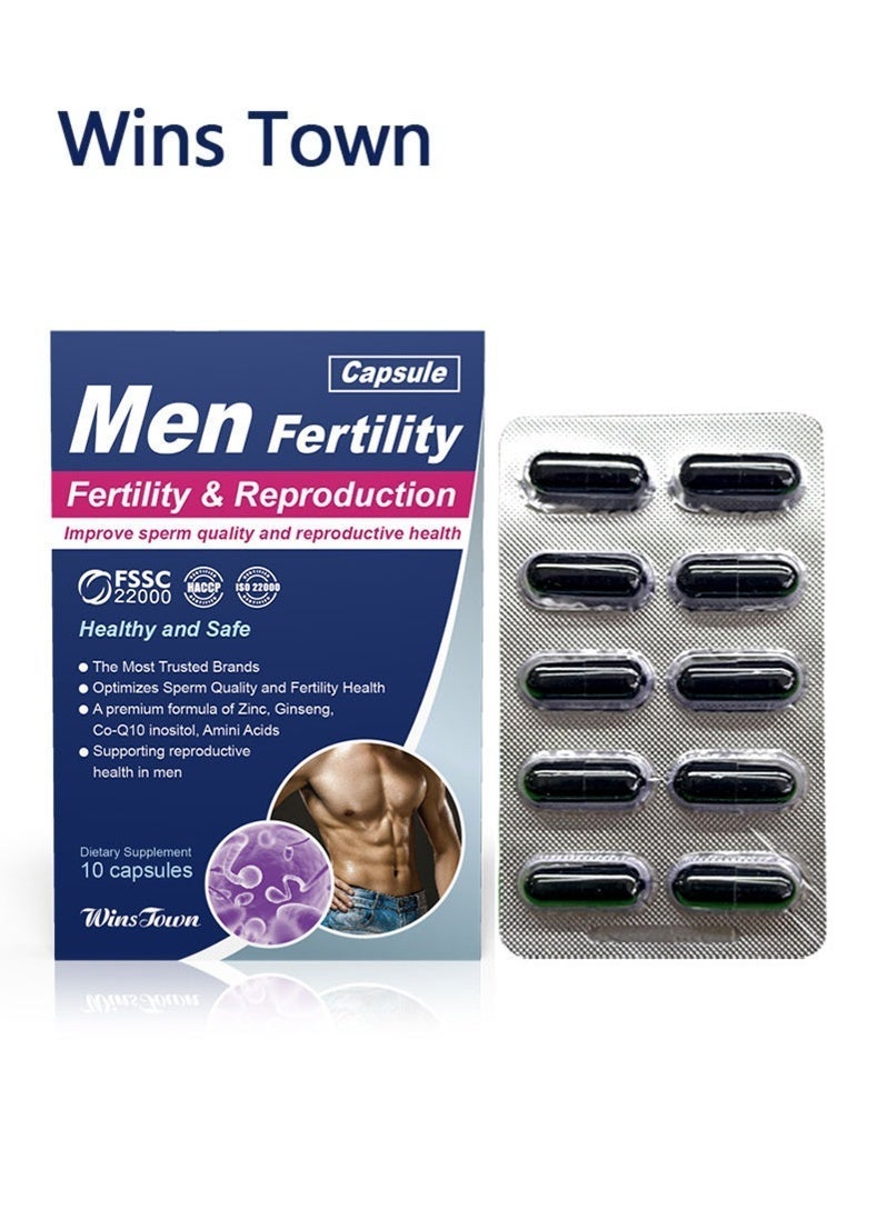 وينز تاون مكملات الخصوبة الذكورية تعزيز الخصوبة الذكورية قوة الحيوية المثلى حمض الفوليك المغنيسيوم فيتامينات متعددة 10 أقراص - Image 1