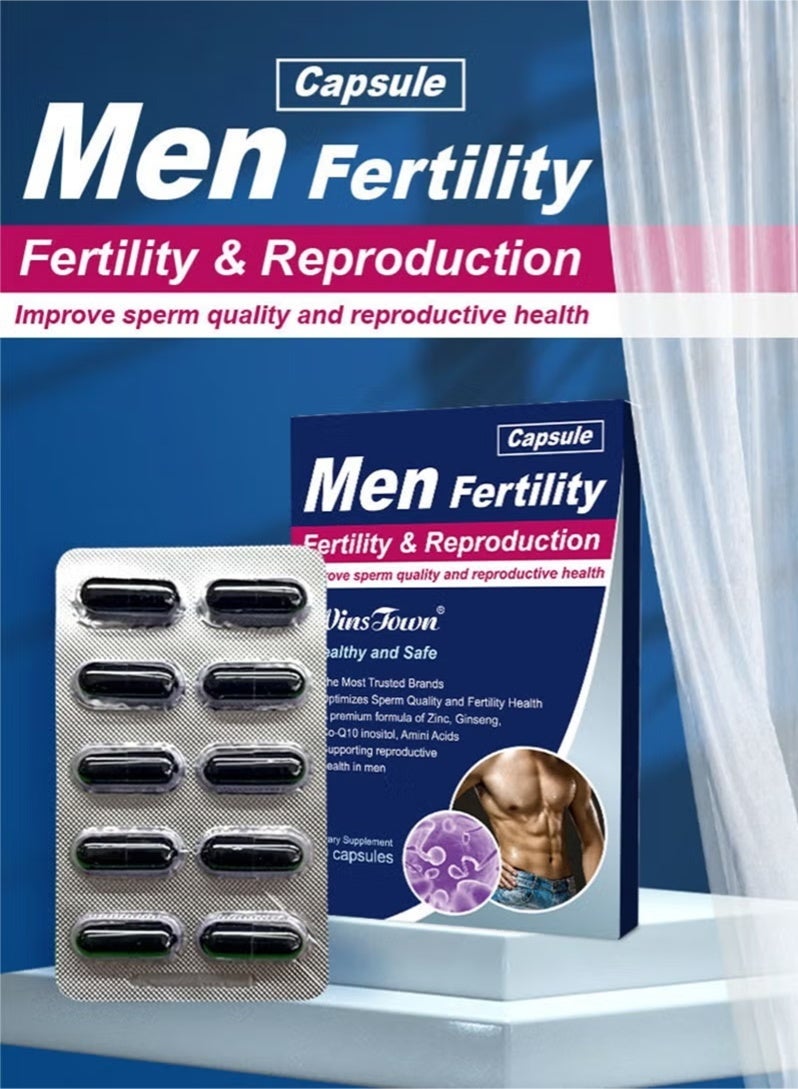 وينز تاون مكملات الخصوبة الذكورية تعزيز الخصوبة الذكورية قوة الحيوية المثلى حمض الفوليك المغنيسيوم فيتامينات متعددة 10 أقراص - Image 2