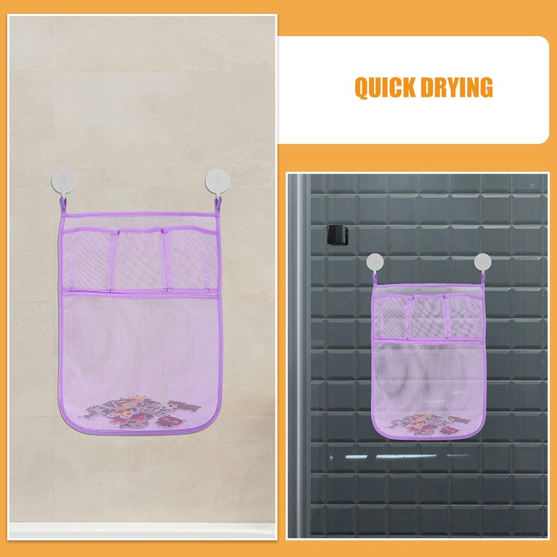 2pcs Bathroom Bathtub Plaything Organizer Bath Plaything Mesh Bags Bathroom Hanging Mesh Bag Baby Bath Toy Storage Bath Toy Net For Tub - Image 5