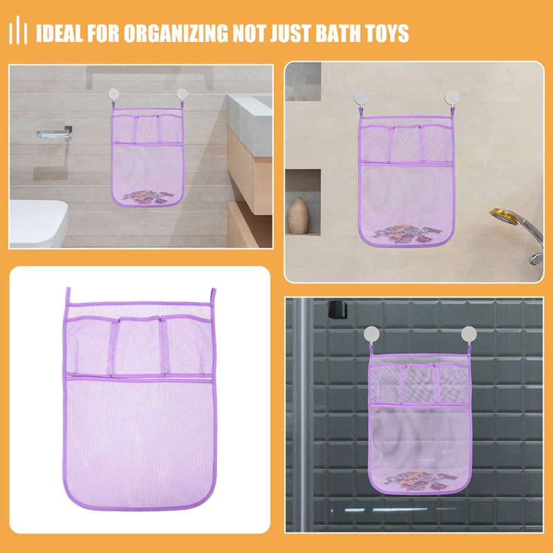2pcs Bathroom Bathtub Plaything Organizer Bath Plaything Mesh Bags Bathroom Hanging Mesh Bag Baby Bath Toy Storage Bath Toy Net For Tub - Image 3