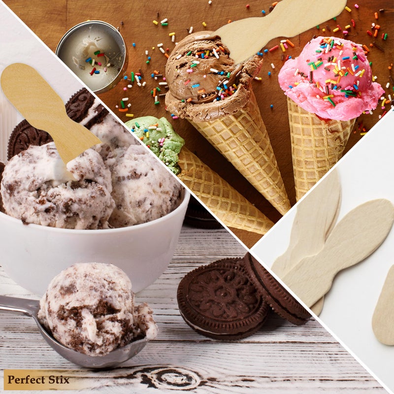 Perfect Stix ASO24W Plain Wooden Ice Cream/Taster Spoon  Unwrapped  3"" (Pack of 200) - Image 4