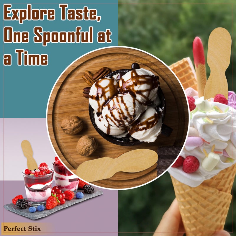 Perfect Stix ASO24W Plain Wooden Ice Cream/Taster Spoon  Unwrapped  3"" (Pack of 200) - Image 3