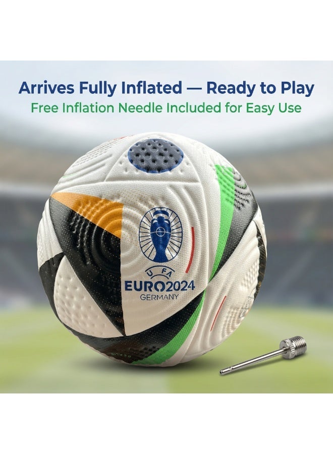 Football Soccer Ball | Eur 2024 Ball | With Air | Thermal Bonded | Eur 2024| Size 5 - Image 2