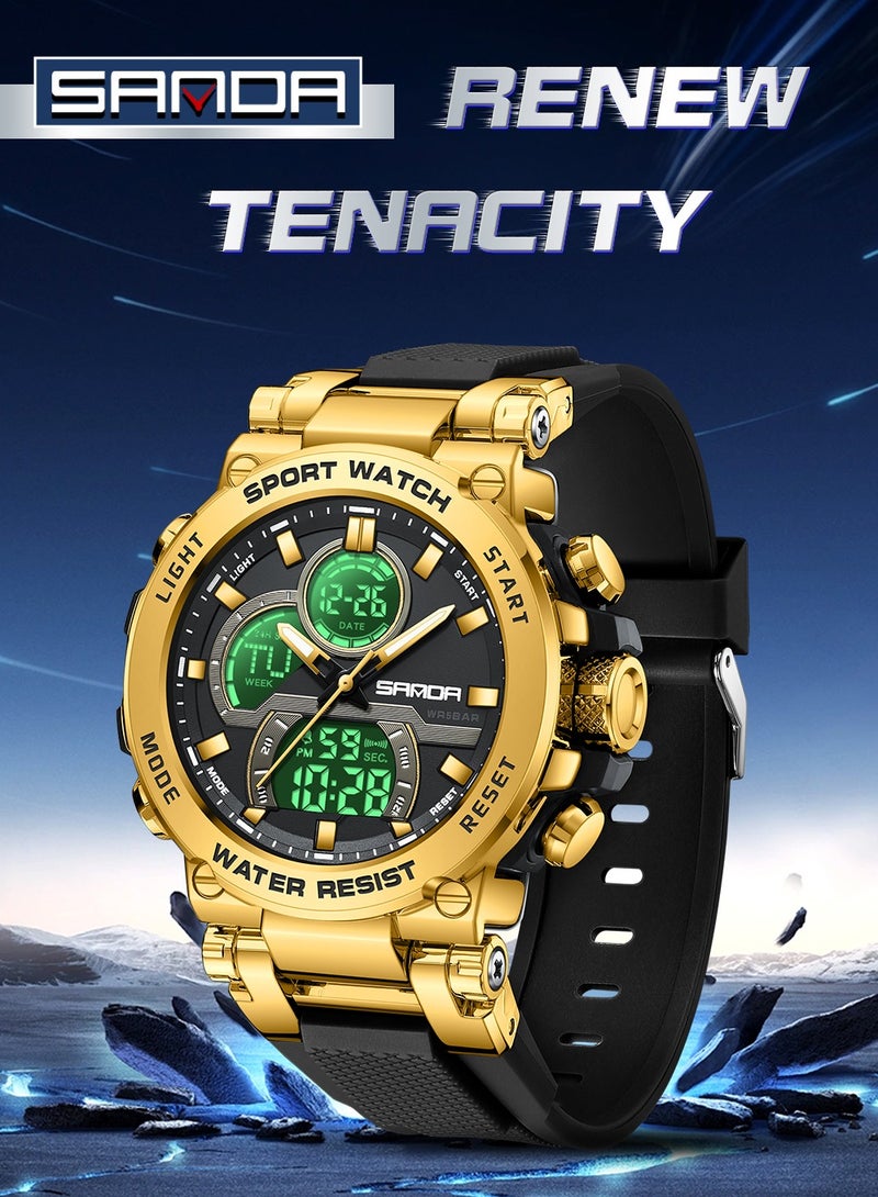 Sanda Fashion Men's Electronic Watch Personalized Sports Multi functional Waterproof Night Light Men's Electronic Watch - Image 5