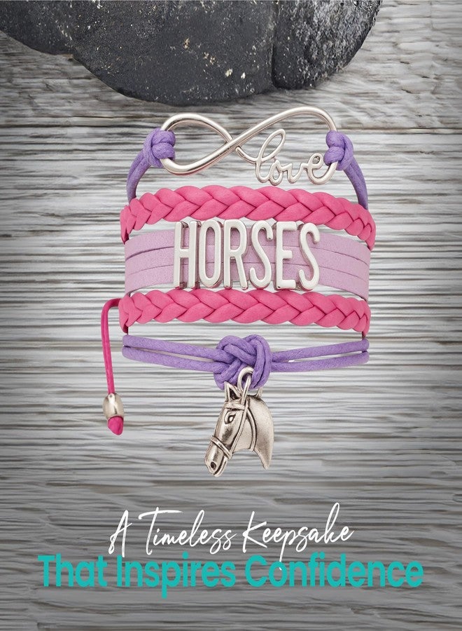 Sportybella Horse Charm Bracelet, Adjustable Equestrian Infinity Bracelet with Stainless Steel Pendant, Pink and Purple Rope Design, Gift for Horse Lovers, Riders, Pony Fans - Image 3
