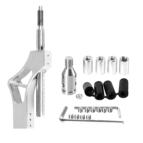 GSTP Adjustable Shift Extender Gear Shift Knob Adapter M12x125 with 4 Adapters Shifter Extension Compatible with Most Cars Silver - Image 1