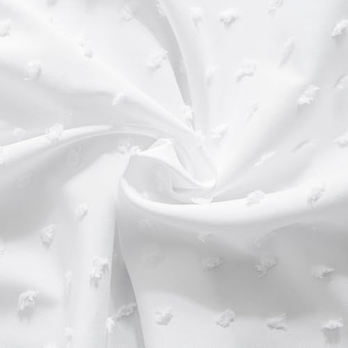 TSUTOMI Tufted Dot Bed Skirt Queen Size,Ruffled Bed Skirt with Split Corners, Queen Bed Skirt 18 Inch Drop, Boho Queen Size Bed Skirt White for Ruffled Bed Skirt with Split Corners, Bed Skirt Queen Size - Image 3