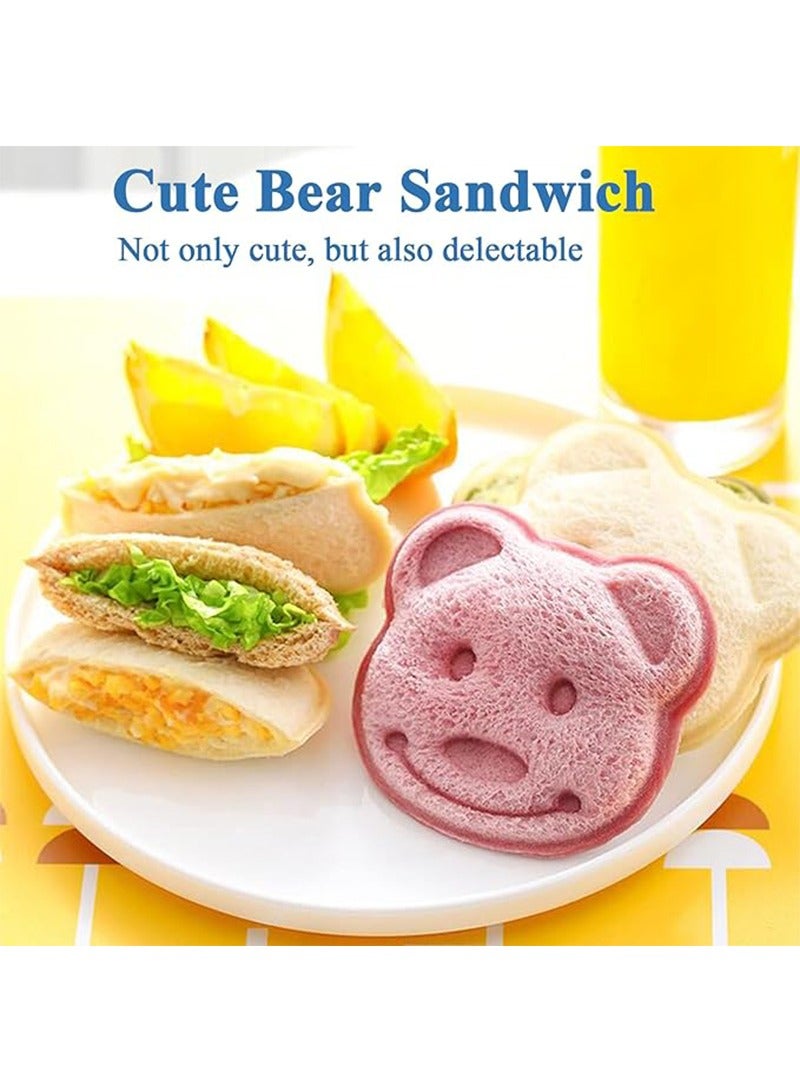 3 قطع من قوالب قطع وختم الساندويتشات على شكل دب كرتوني وسيارة وقطة وقطة، قالب ساندويتش خبز محمص بينتو، قالب ساندويتش غير قابل للتفتيت، قطع وختم، صندوق غداء وصندوق بينتو آمن غذائيًا - Image 4