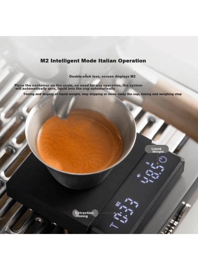Gemilai Coffee Electronic Scale Hand Drip Coffee Timer Coffee Powder Weighing Scale White - Image 2