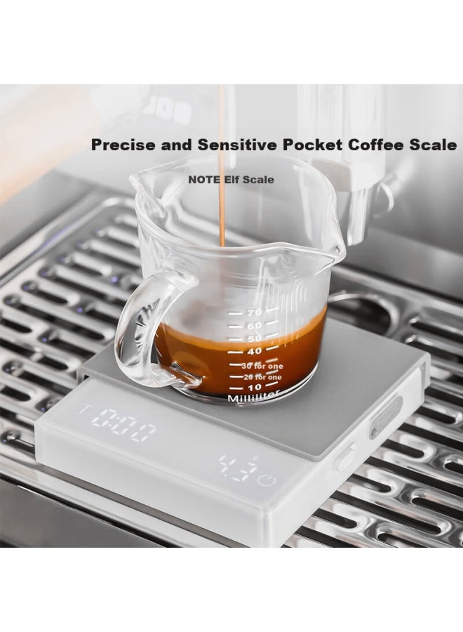 Gemilai Coffee Electronic Scale Hand Drip Coffee Timer Coffee Powder Weighing Scale White - Image 1