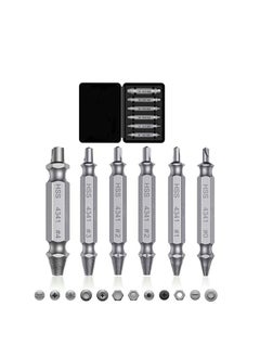 Damaged&Stripped Screw Extractor Remover Tool and Drill Bit Set. Broken Bolt Extractor and Screw Remover Set of 6 Pcs