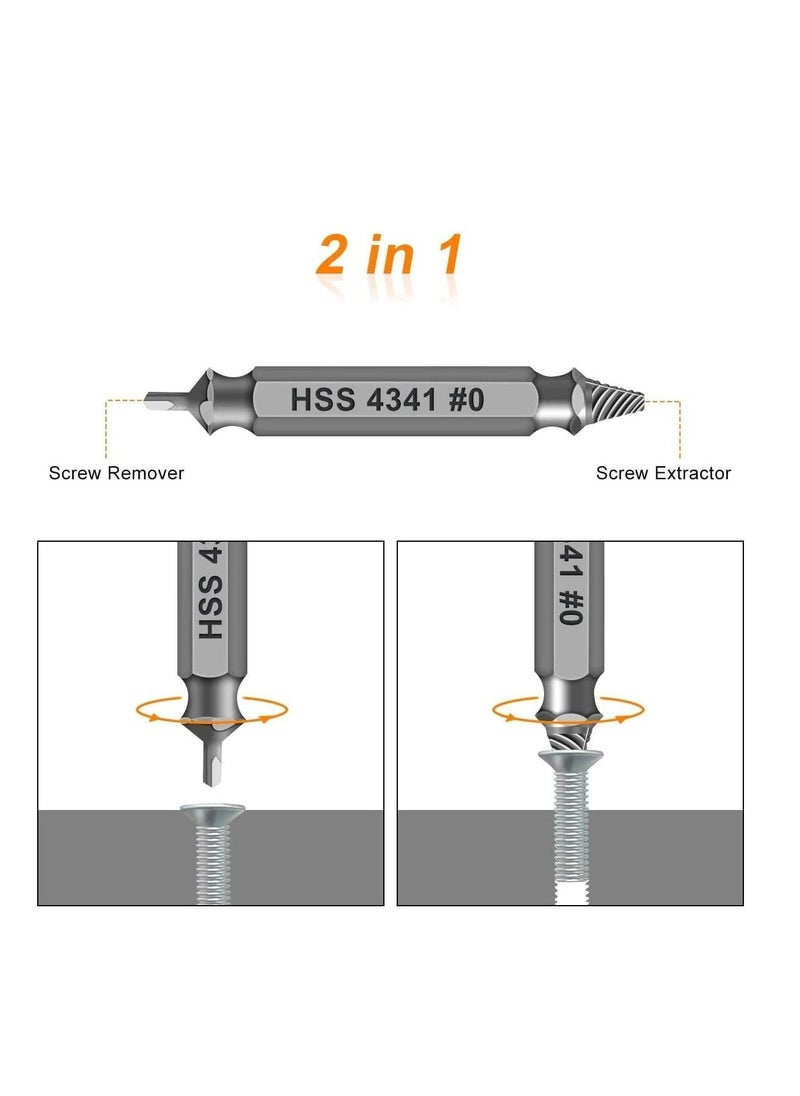 Arabest - Damaged&Stripped Screw Extractor Remover Tool and Drill Bit Set. Broken Bolt Extractor and Screw Remover Set of 6 Pcs - Image 1