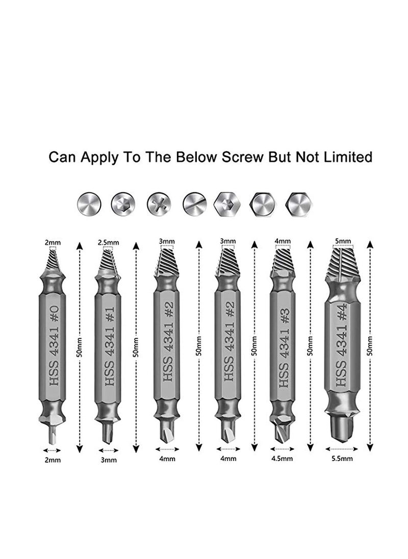 Arabest - Damaged&Stripped Screw Extractor Remover Tool and Drill Bit Set. Broken Bolt Extractor and Screw Remover Set of 6 Pcs - Image 1