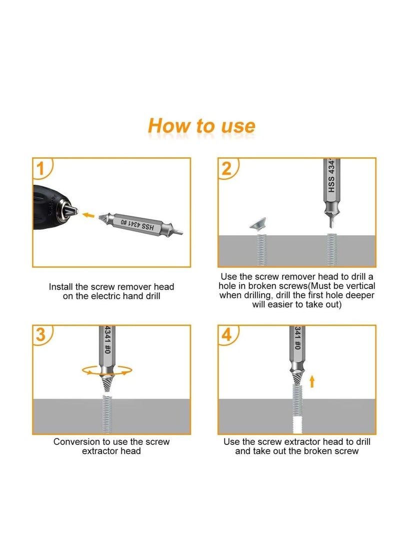 Arabest - Damaged&Stripped Screw Extractor Remover Tool and Drill Bit Set. Broken Bolt Extractor and Screw Remover Set of 6 Pcs - Image 1