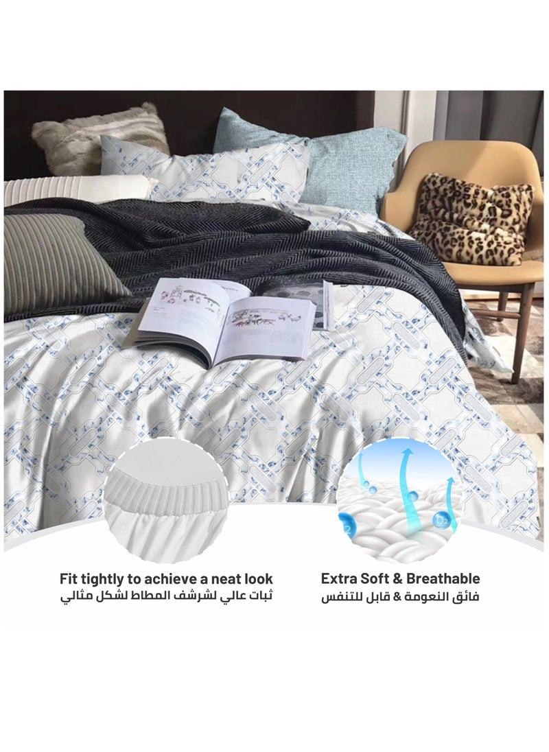 Donetella - Comforter Set 4 Piece Single Size Reversible Printed Comforter Set With Super Soft Down Alternative Filling - Image 1