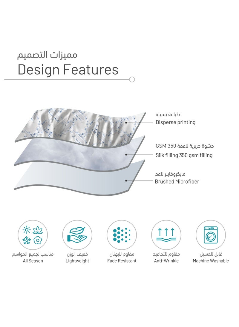 Donetella - Comforter Set 4 Piece Single Size Reversible Printed Comforter Set With Super Soft Down Alternative Filling - Image 1