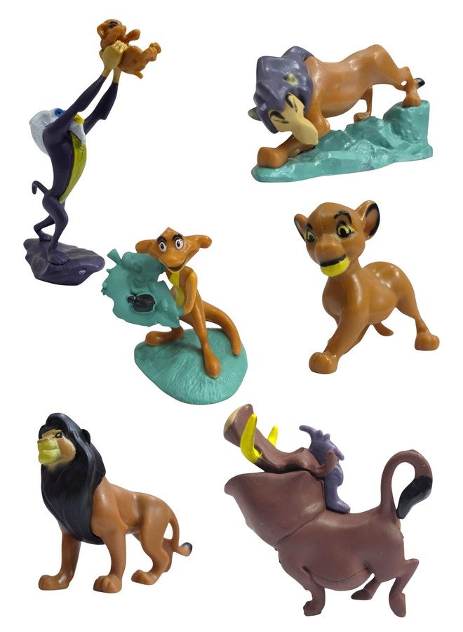 Tinion || Lion King Character Set Action Figure Toy Set, Simba, Scar, Timon and Pumbaa, 6 Piece Collection for Home Decor, Office Desk, Gifting & Study Table (Pack of 6)(Height 6-9 Cm) - Image 1