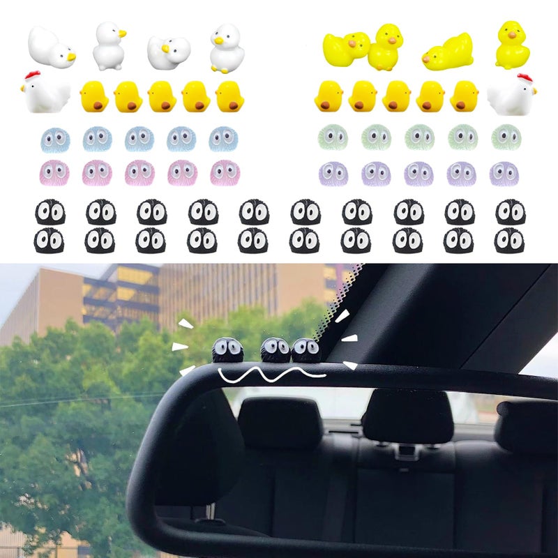 Snmzlc 60 Pcs Cute Sprites Car Rearview Mirror Accessories chick duck car mirror decor hanging Funny dashboard decorations Gifts US211 - Image 3