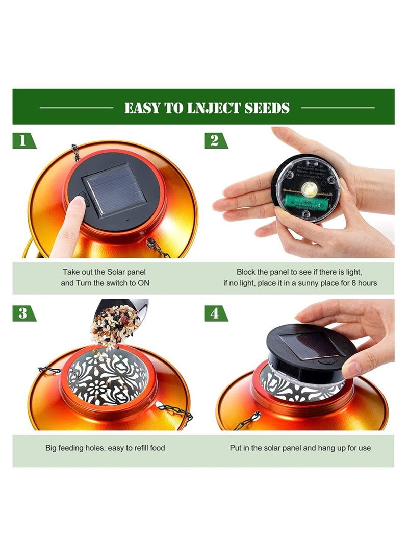 Luckam مغذي طيور خارجي مغذي طيور برية مغذي بذور طيور معلق أنبوب حاملة طعام الحياة البرية حاوية تغذية مع شماعة لمشاهدة الطيور في الهواء الطلق زينة حديقة الفناء هدية لعشاق الطيور - Image 5