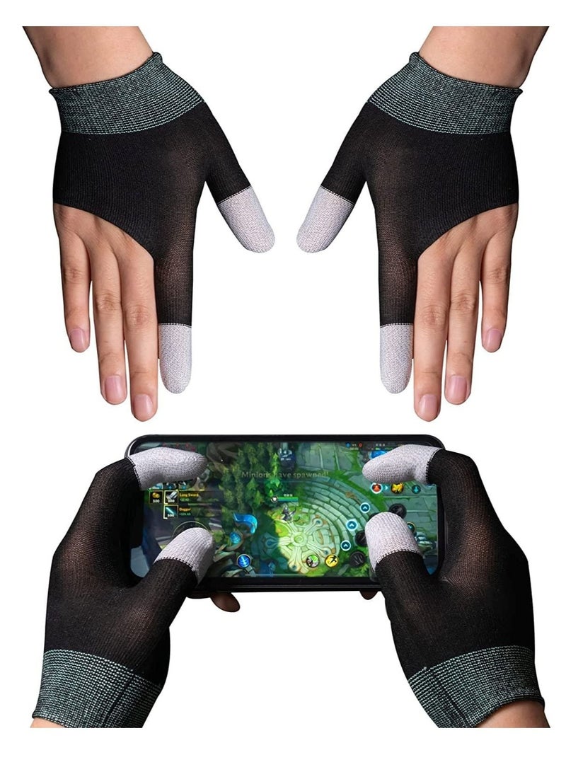 Captaintech Finger Cover Breathable Game Controller Finger Sleeve, The latest silver fiber G1 material For Pubg Sweat Proof Touch Screen Gaming Thumb Gloves For All Mobile（One pair） - Image 1