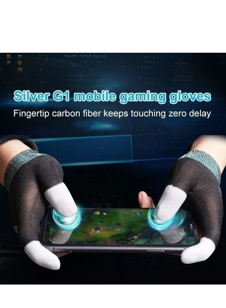 Captaintech Finger Cover Breathable Game Controller Finger Sleeve, The latest silver fiber G1 material For Pubg Sweat Proof Touch Screen Gaming Thumb Gloves For All Mobile（One pair） - Image 4