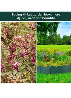 SYOSI 20Pcs Garden Edging Border Kit 10FT Fence Edgings Landscape Border No Dig Landscape Edging Decorative Interlocking for DIY  for Landscaping Lawn Flower Beds Grass Yard Walkway Green  - Image 5