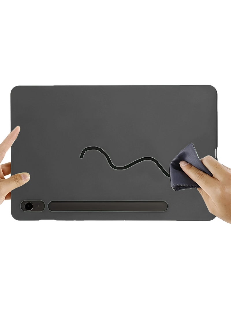 دبليو تيك سامسونج جالاكسي تاب S10 FE 2025 (10.9 بوصة) غطاء جراب سيليكون سائل ناعم ممتاز (MCRPSN) - أسود - Image 3