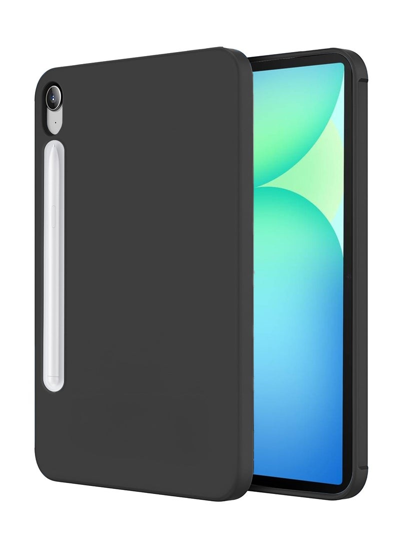 دبليو تيك سامسونج جالاكسي تاب S10 FE 2025 (10.9 بوصة) غطاء جراب سيليكون سائل ناعم ممتاز (MCRPSN) - أسود - Image 1