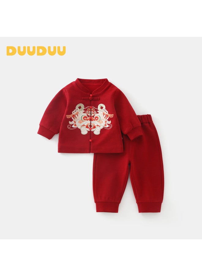 Duuduu Kids Traditional Chinese Style Outfit Boys Girls Baby Tang Suit New Chinese Mid-autumn Kindergarten Performance Costume Lucky Lion 73 - Image 1