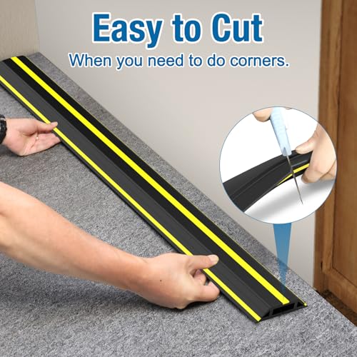 Eapele 6.5ft Cable Protector Cord Cover for Floor, Heavy Duty PVC Duct Easy to Unroll, Prevent Trip Hazard for Home Office or Outdoor Settings - Image 4