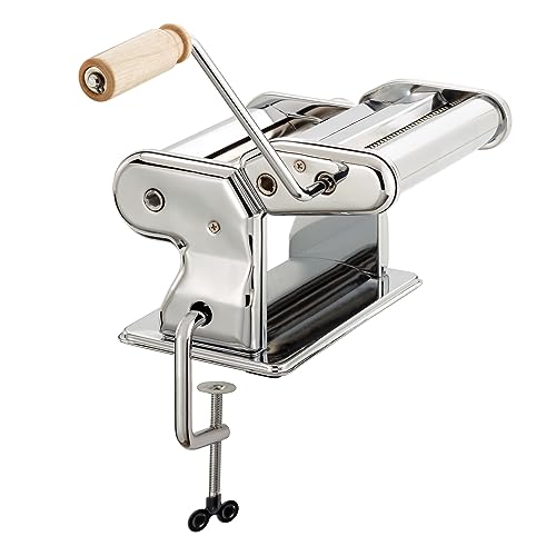 Fante's Fante’s Double Cutter Classic Pasta Maker, Hand-Crank Noodle Press with Adjustable Thickness Settings for Fresh Homemade Pasta, Dumplings - Image 4