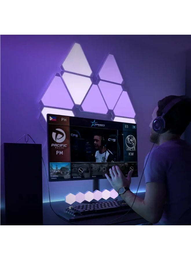 Cololight Smart Gaming Lights, Wall Lights For Bedroom Can No Sound MUSic Sync, Gaming Setup Triangle Lights With 6 Connection Slots For Gaming Room Decor - Image 2