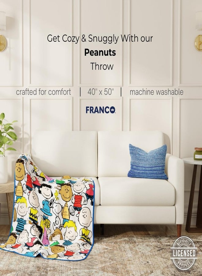Franco بطانية فاخرة من فرانكو كوليكتبلز® بشخصيات بياناتس® تشارلي براون، سنوبي، لوسي والعصابة، ناعمة ومريحة، 40 بوصة × 50 بوصة، (منتج رسمي من بياناتس®) - Image 2