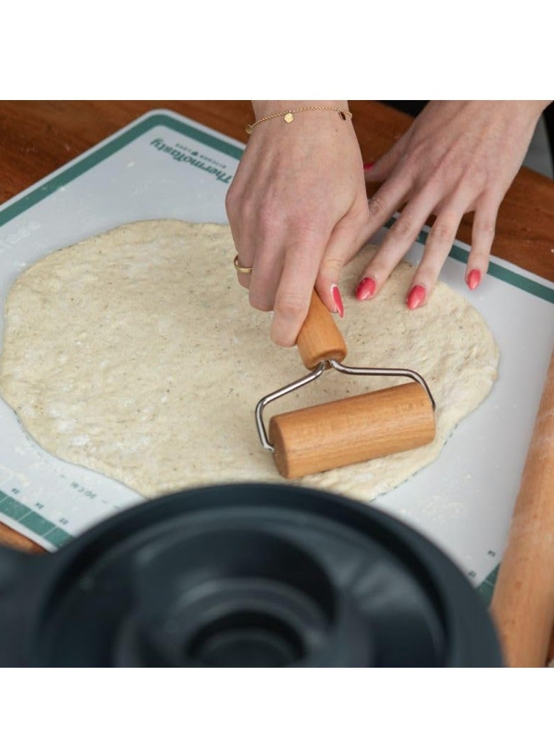 KASTWAVE Small Rolling Pin, 2 Pcs Dough Baker Roller Set, Wooden Rolling Pin, Non-Stick Wooden Dough Roller, Baking Kitchen Utensils for Pastry,Tortilla, Pizza,Cookie and More (9.5cm/3.74in) - Image 5