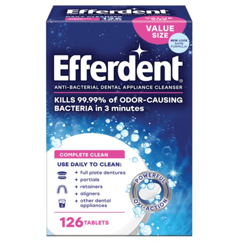 Efferdent Original Anti-Bacterial Denture Cleanser Tablets 126 ea (Pack of 3) - Image 2