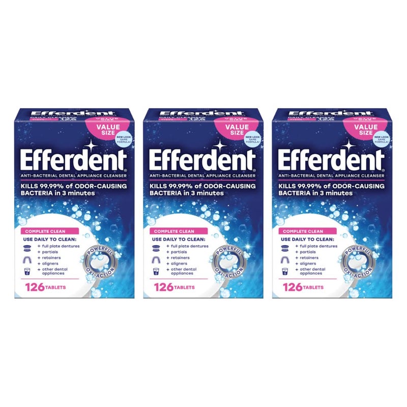 Efferdent Original Anti-Bacterial Denture Cleanser Tablets 126 ea (Pack of 3) - Image 1