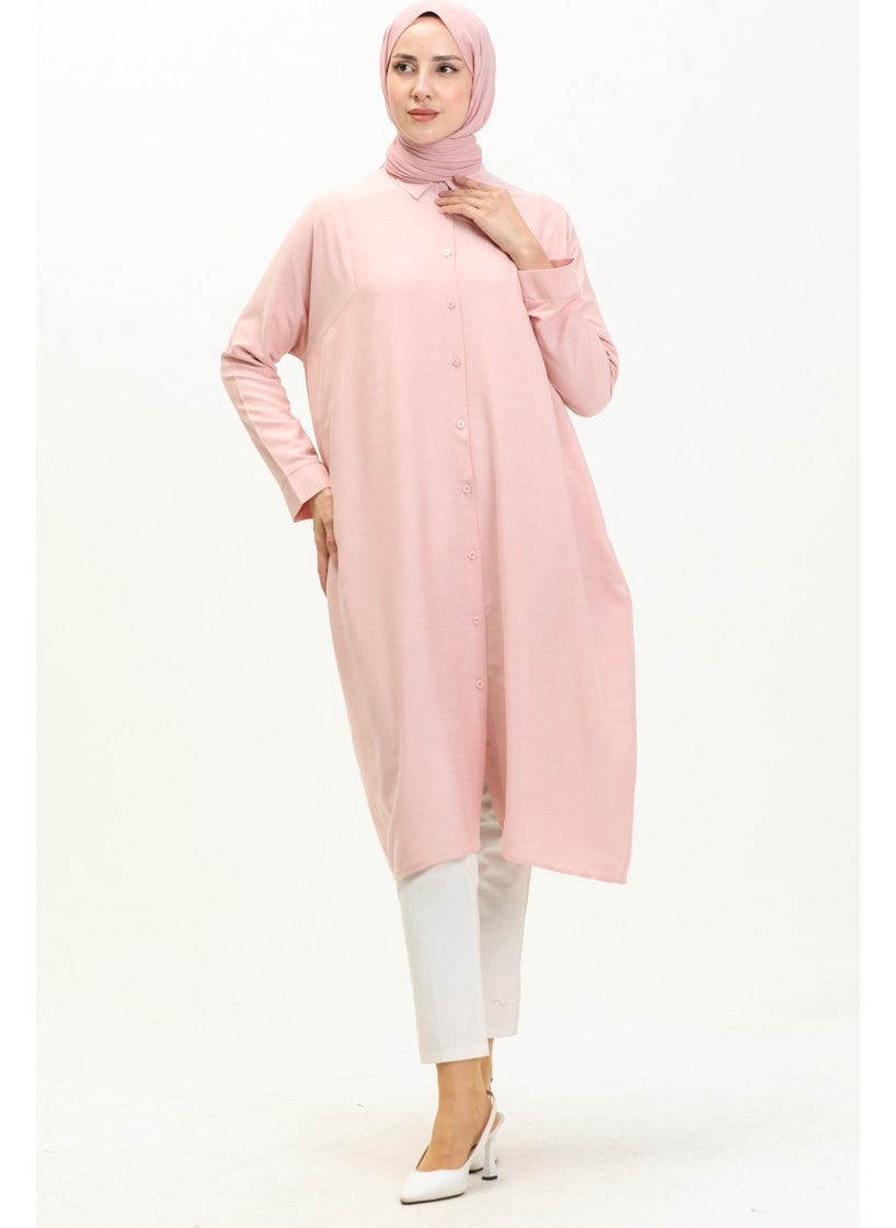 Sefa Merve Raglan Sleeve Tunic 6433-19 Powder  - Image 1