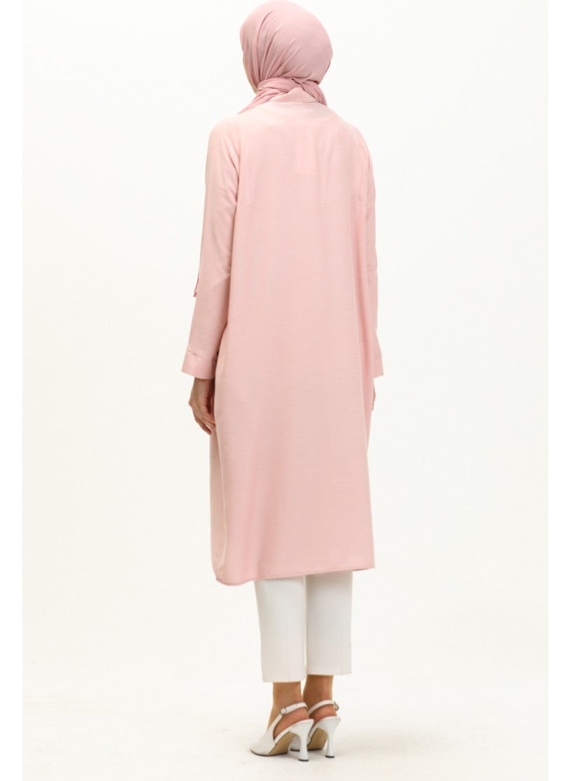 Sefa Merve Raglan Sleeve Tunic 6433-19 Powder  - Image 5