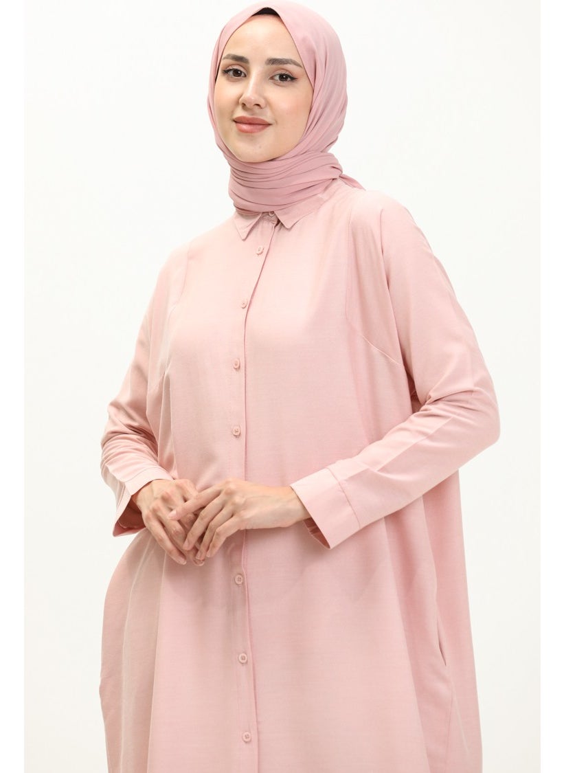 Sefa Merve Raglan Sleeve Tunic 6433-19 Powder  - Image 3